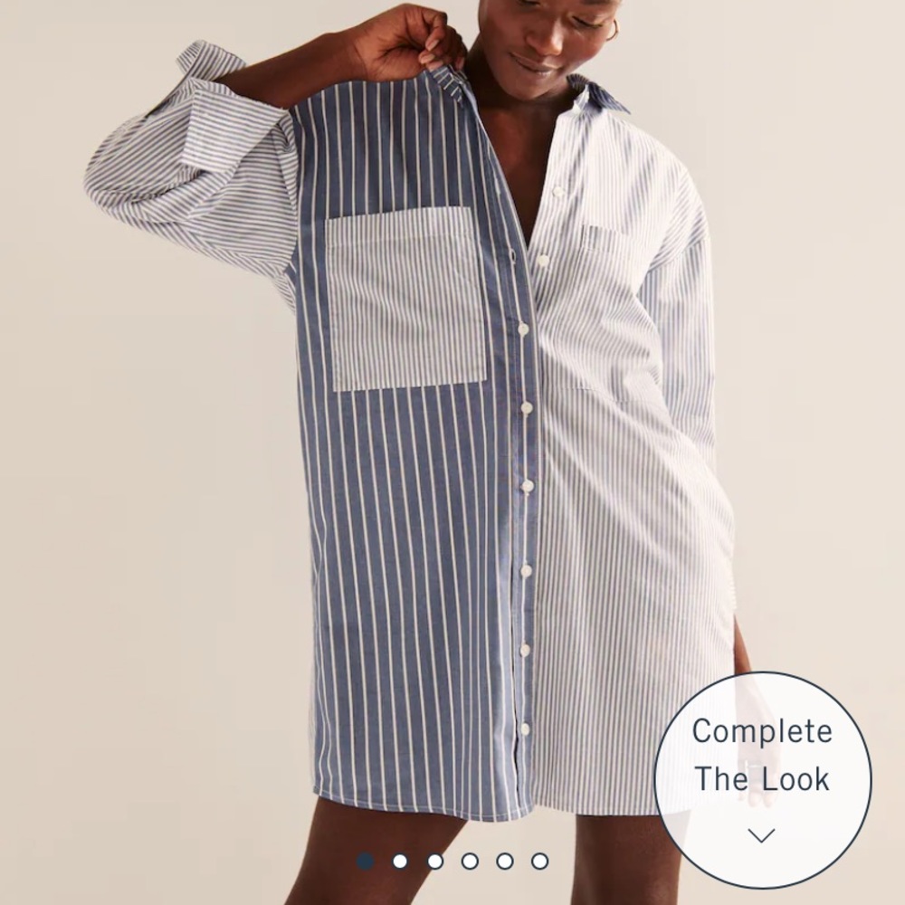Abercrombie & Fitch: Oversized Colorblock Poplin Button up Shirt
